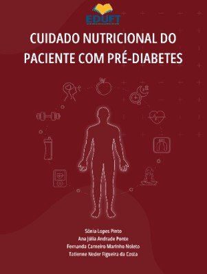 Educational poster about nutritional care for pre-diabetes, showing a human silhouette with health icons on a red background.